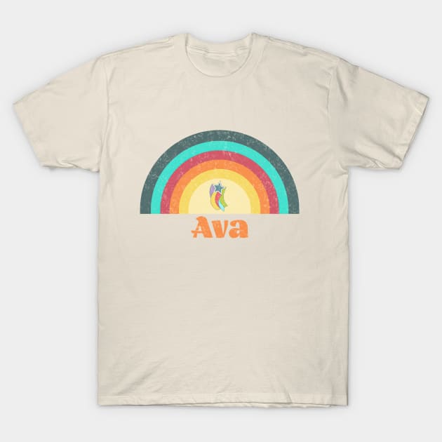 Ava- Rainbow faded retro style T-Shirt by Jet Design